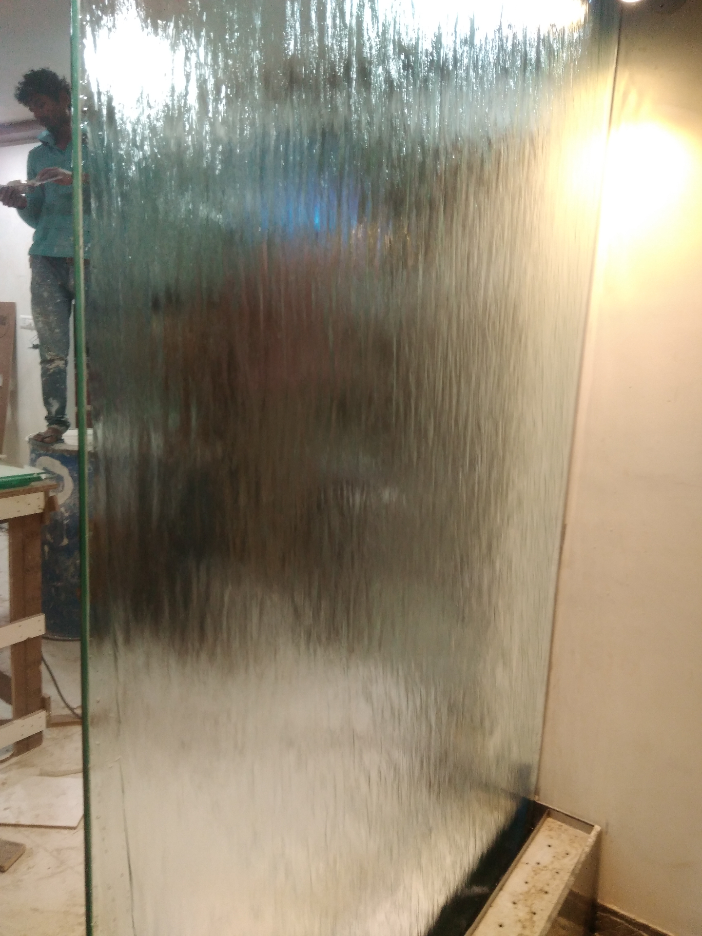 Glass Waterfall Wall